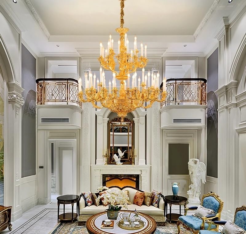 big brass chandelier luxury,royal empire style chandelier worth it,huge chandelier pros cons,copper ceiling lamp versus brass,best oversized chandelier for foyer,acrylic chandelier durable quality unboxing and complete package contents