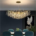Image 1 of gold crystal chandelier