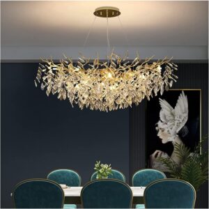 Image 1 of gold crystal chandelier