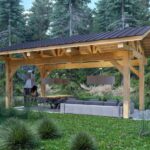 Image 1 of heavy timber carport kit