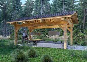 Image 1 of heavy timber carport kit