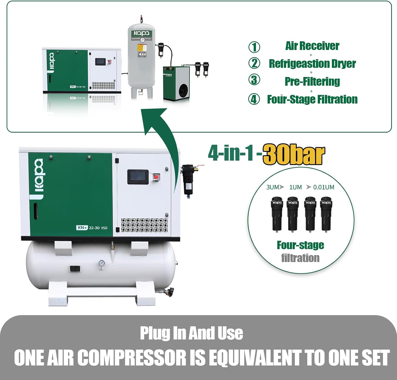 Step-by-step guide for kapa 30hp vsd screw compressor review,4-in-1 rotary screw compressor benefits,vsd air compressor energy savings,kapa air compressor pros and cons,best industrial screw compressor for small business,should i buy a vsd screw compressor - complete tutorial