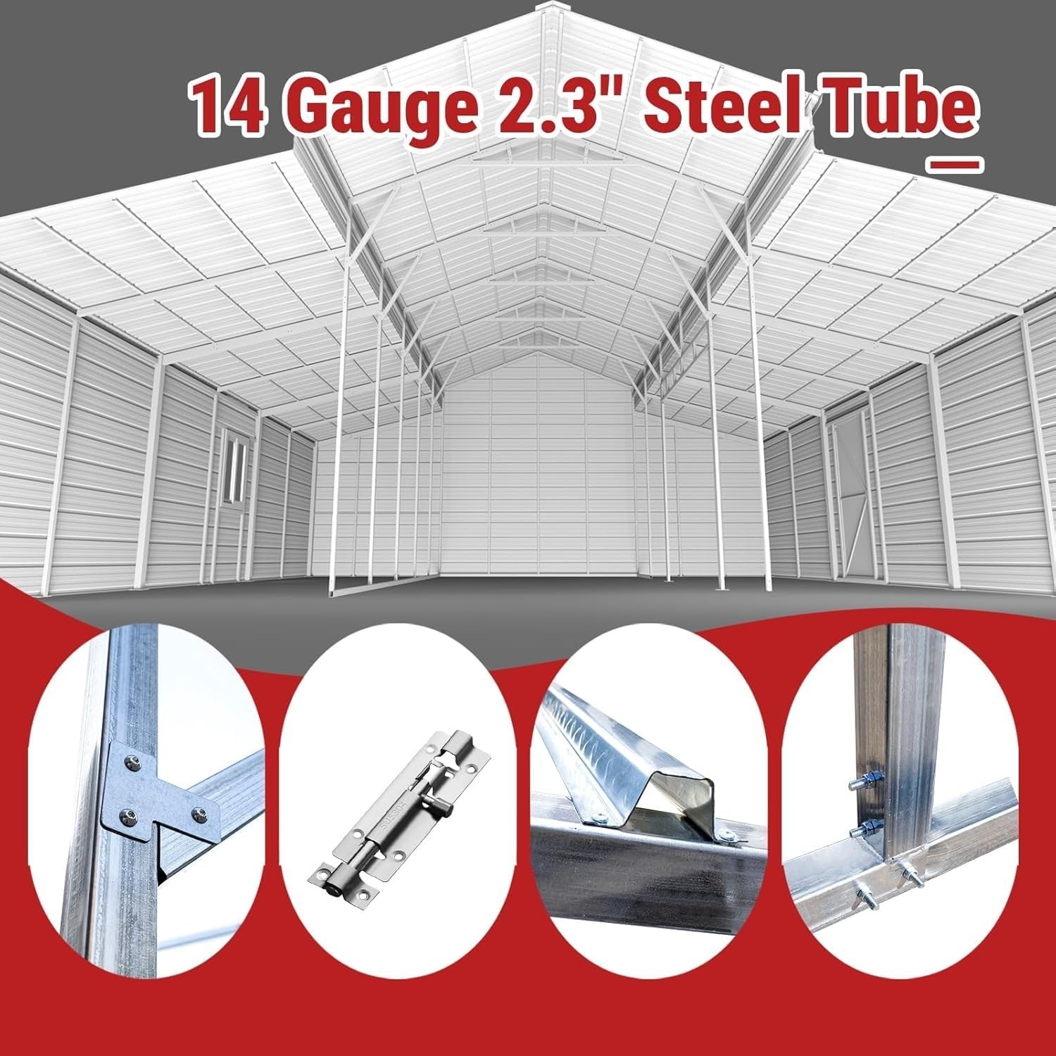 42x30 Metal Storage Shed Review: Honest Pros & Cons 4 42x30 metal storage shed review,42x30 steel barn garage honest review,Yuntu Rapid Drive shed worth it,heavy duty metal storage shed pros cons,best large steel garage for RV tractor,should I buy 42x30 steel building performance testing and real-world results