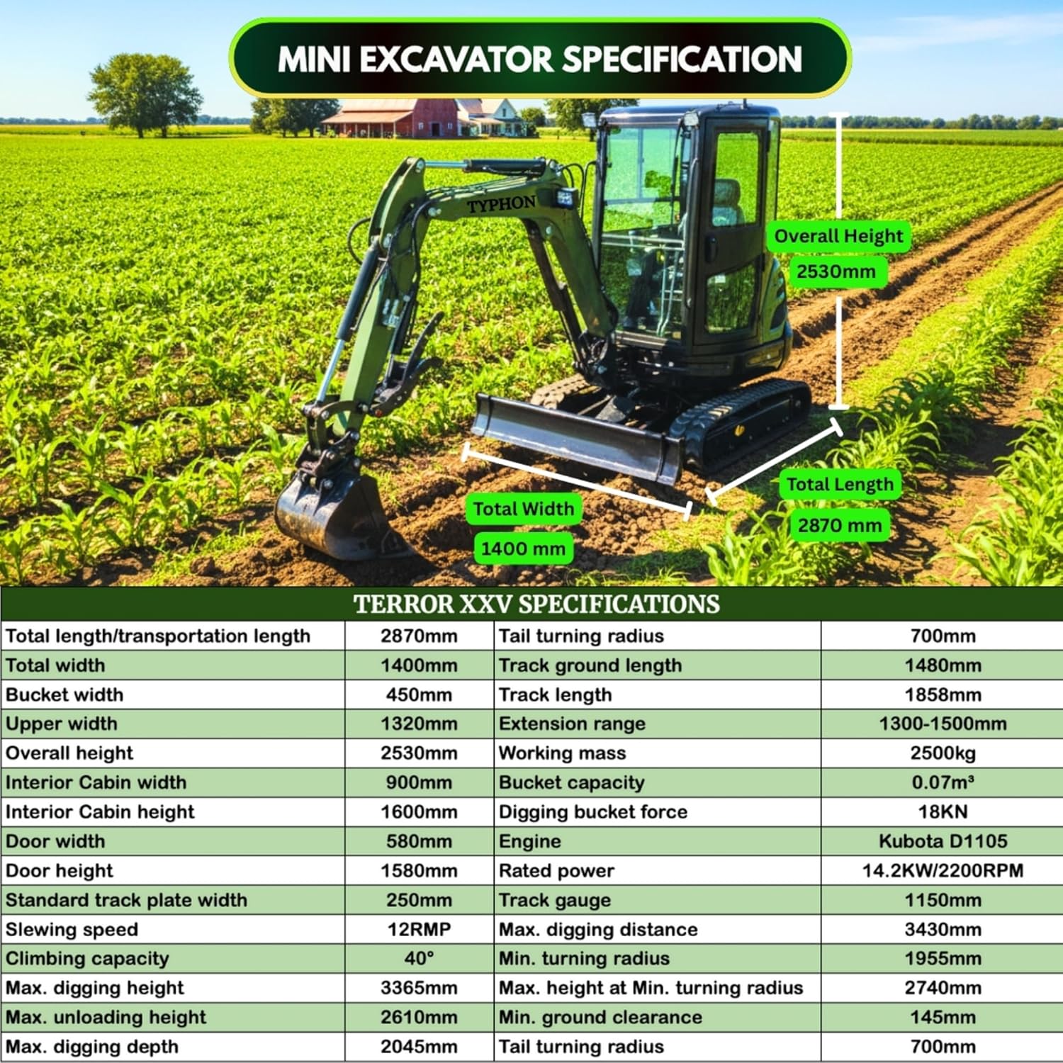 Typhon Terror XXV mini excavator review,is Typhon Terror XXV worth it,Typhon Terror XXV pros cons,best 2.7 ton mini excavator,Typhon Terror XXV vs alternatives,Typhon Terror XXV features performance testing and real-world results