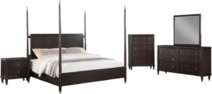 Image 1 of niguel brown 5 piece poster bedroom set review