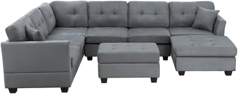U-Style Upholstered Sectional Sofa Review: Pros & Cons 6 Image 1 of u-style upholstered sectional sofa review