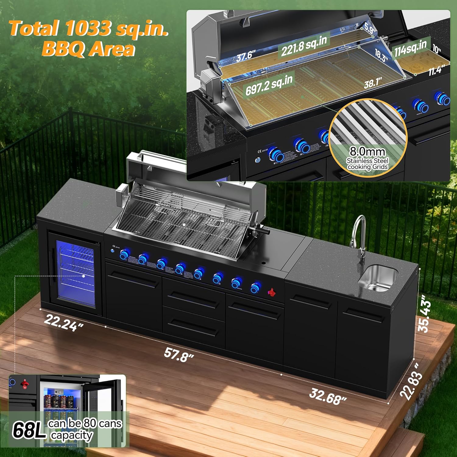 Vestivium Outdoor Kitchen Review: Honest Pros & Cons 2 vestivium outdoor kitchen review,vestivium 8 burner grill station,vestivium modular outdoor kitchen worth it,outdoor kitchen with sink and fridge,propane grill station positive features,vestivium vs other outdoor kitchens unboxing and complete package contents